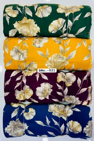 fabric (2) Large Floral Printed Dark Colour Cotton Fabric