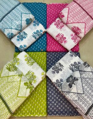 fabric (29) Chevron & Floral Printed Cotton Fabric