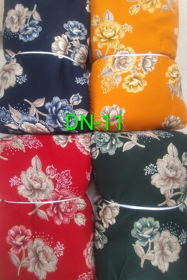 Elegant Silver Flower Print Cotton