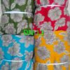 Elegant Silver Flower Print Cotton